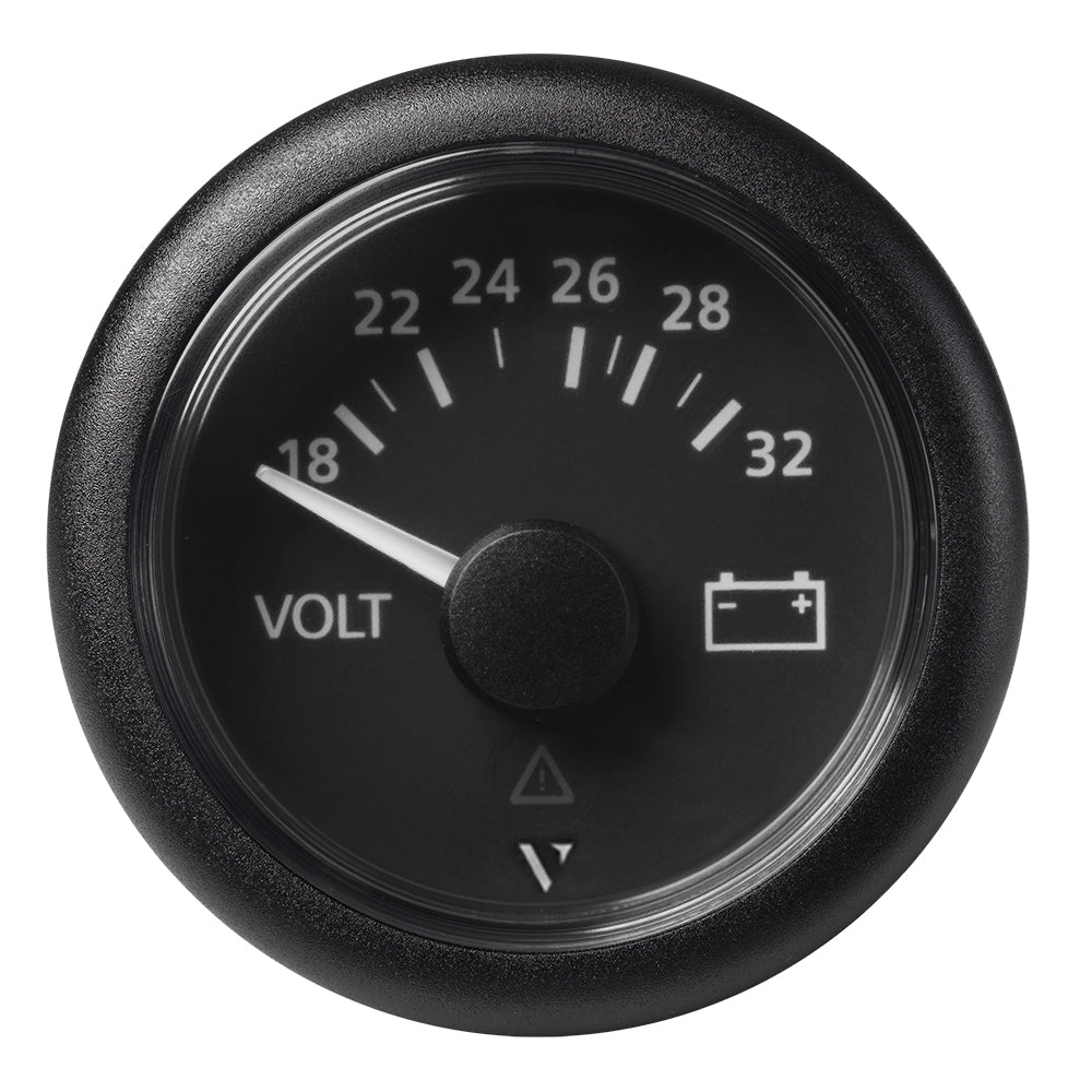 Veratron 52mm (2-1/16") Viewline Voltmeter 18-32V - Black Dial & Bezel A2C59512458 — Quality Boat Parts