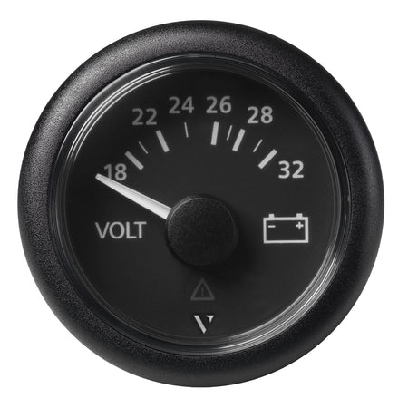 Veratron 52mm (2-1/16") Viewline Voltmeter 18-32V - Black Dial & Bezel A2C59512458 — Quality Boat Parts