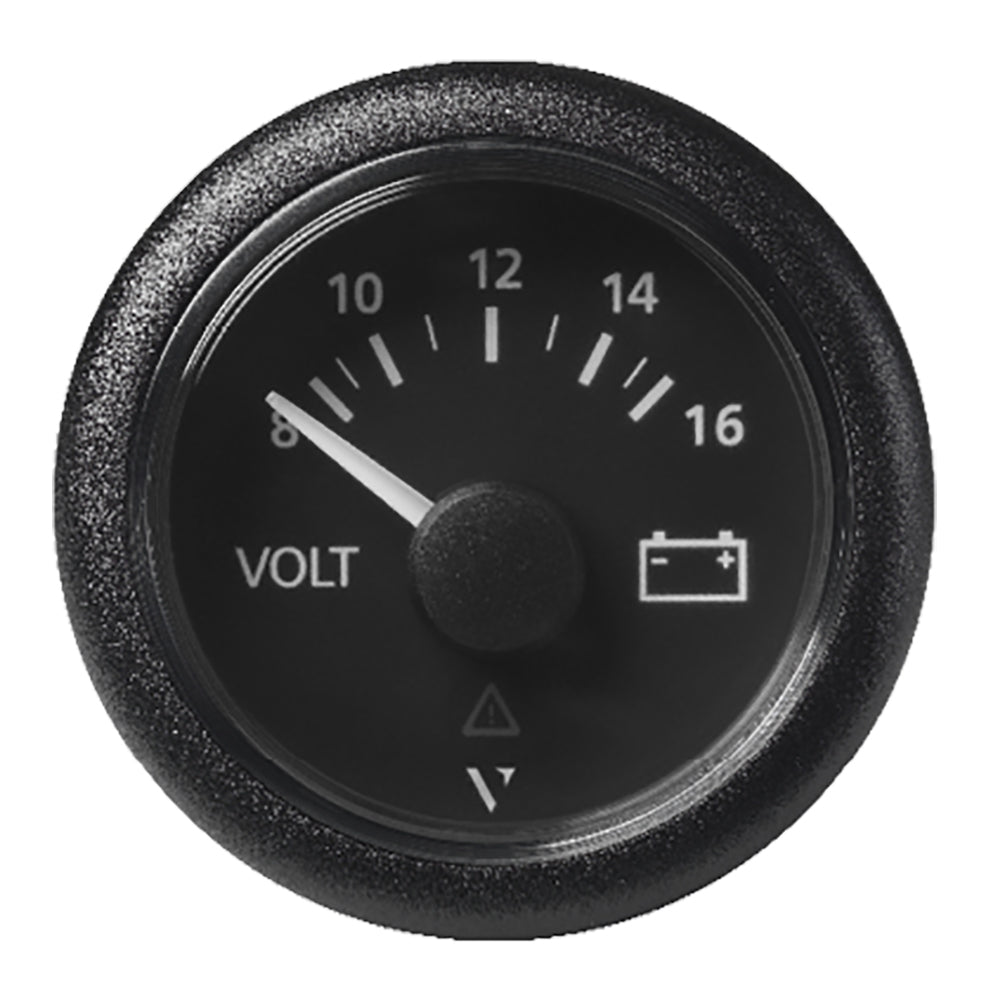 Veratron 52 MM (2-1/16") ViewLine Voltmeter - 8 to16V - Black Dial & Bezel A2C59512545 — Quality Boat Parts