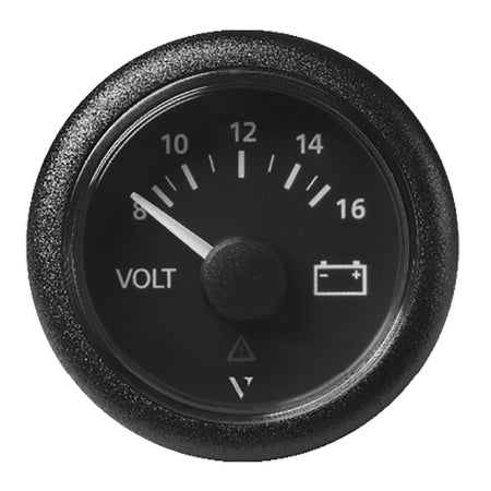 Veratron 52 MM (2-1/16") ViewLine Voltmeter - 8 to16V - Black Dial & Bezel A2C59512545 — Quality Boat Parts