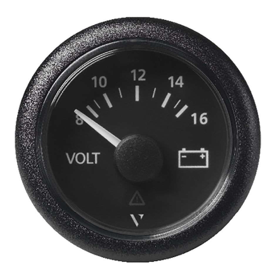 Veratron 52 MM (2-1/16") ViewLine Voltmeter - 8 to16V - Black Dial & Bezel A2C59512545 — Quality Boat Parts