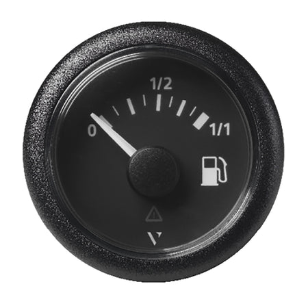 Veratron 52mm (2-1/16") ViewLine Fuel Tank Level Gauge - 0 to 1/1 - Black Dial & Round Bezel A2C59514079 — Quality Boat Parts