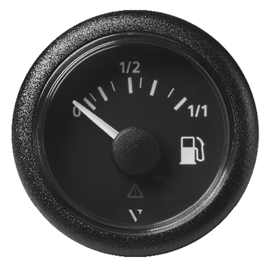 Veratron 52MM (2-1/16") ViewLine Fuel Level Gauge 0-1/1 - 3 to 180 OHM - Black Dial & Round Bezel A2C59514082 — Quality Boat Parts