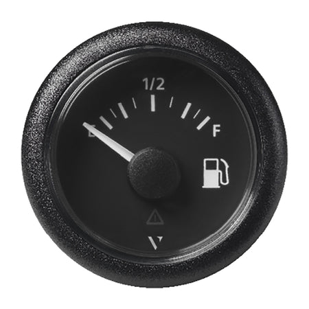 Veratron 52MM (2-1/16") ViewLine Fuel Level Gauge Empty-Full - 0-90 OHM - Black Dial & Round Bezel A2C59514085 — Quality Boat Parts