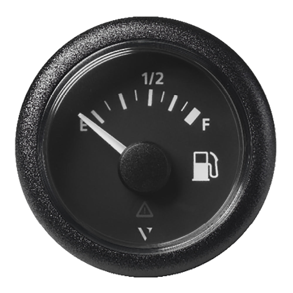 Veratron 52MM (2-1/16") ViewLine Fuel Level Gauge Empty-Full - 90-4 OHM - Black Dial & Round Bezel A2C59514088 — Quality Boat Parts