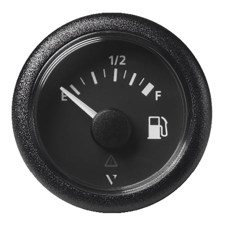 Veratron 52MM (2-1/16") ViewLine Fuel Level Gauge Empty-Full - 90-4 OHM - Black Dial & Round Bezel A2C59514088 — Quality Boat Parts