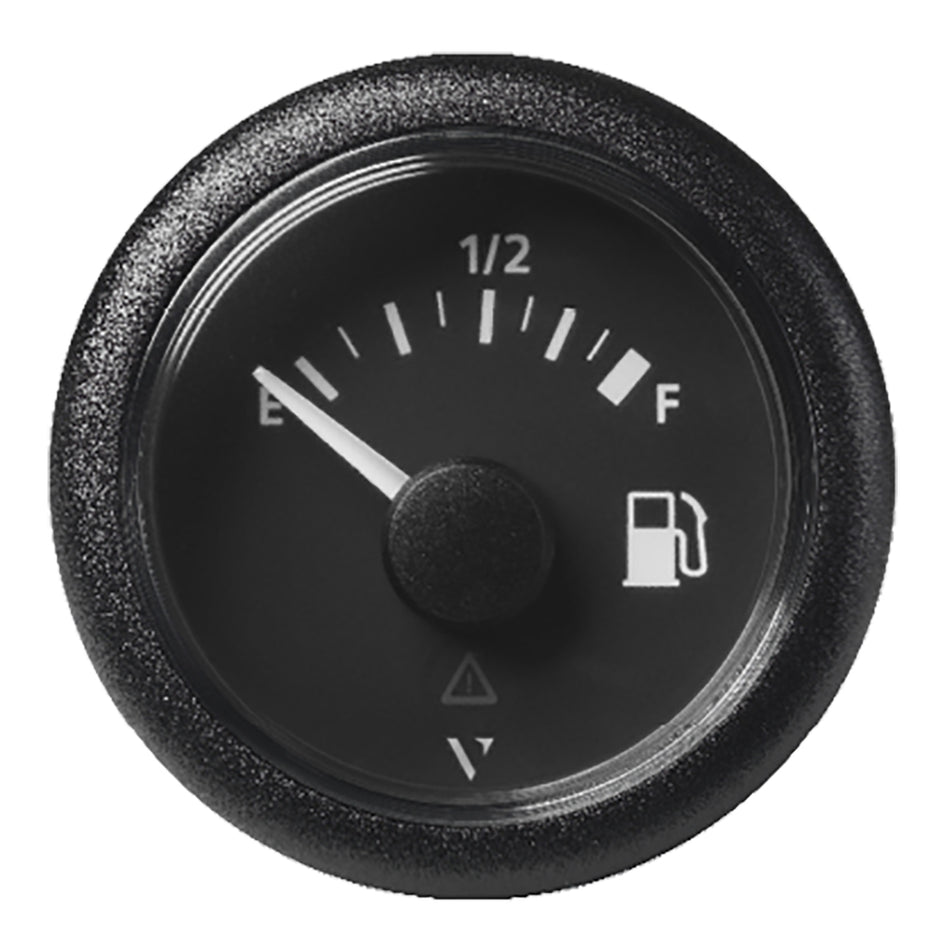 Veratron 52MM (2-1/16") ViewLine Fuel Level Gauge Empty-Full - 90-4 OHM - Black Dial & Round Bezel A2C59514088 — Quality Boat Parts