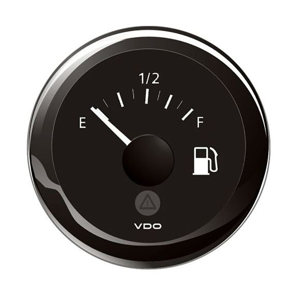 Veratron 52MM (2-1/16") ViewLine Tank Level Gauge E/F - 3-180 Ohm - Black Dial & Bezel A2C59514091 — Quality Boat Parts