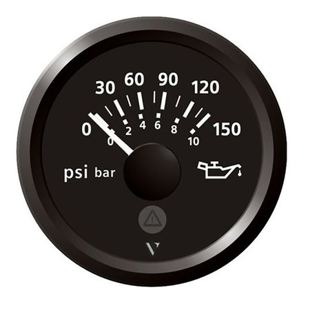Veratron 52mm (2-1/16") Viewline Engine Oil Pressure 150 PSI - Black Dial & Bezel A2C59514117 — Quality Boat Parts