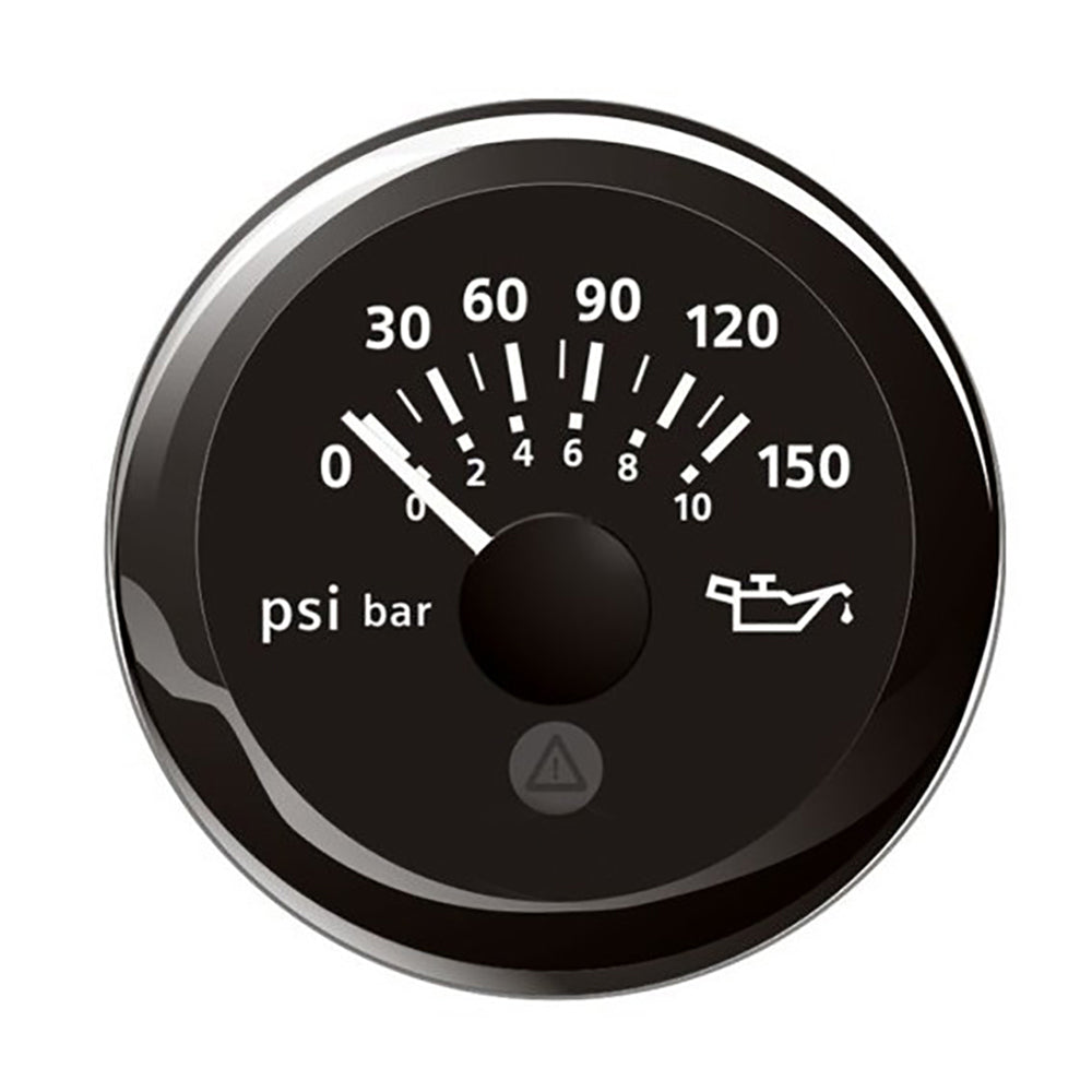 Veratron 52MM (2-1/16") ViewLine Oil Pressure Indicator 0 to 150 PSI - Black Dial & Round Bezel A2C59514118 — Quality Boat Parts