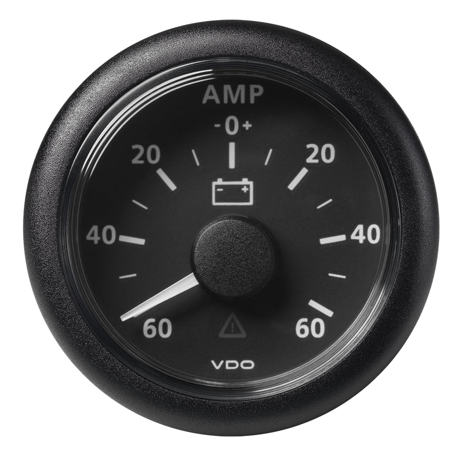 Veratron 52MM (2-1/16") ViewLine Battery Status Gauge -60/+60AMP - Black Dial & Bezel A2C59512328 — Quality Boat Parts