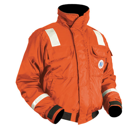 Mustang Classic Flotation Bomber Jacket w/Reflective Tape - Orange - XL MJ6214T1-2-XL-206 — Quality Boat Parts