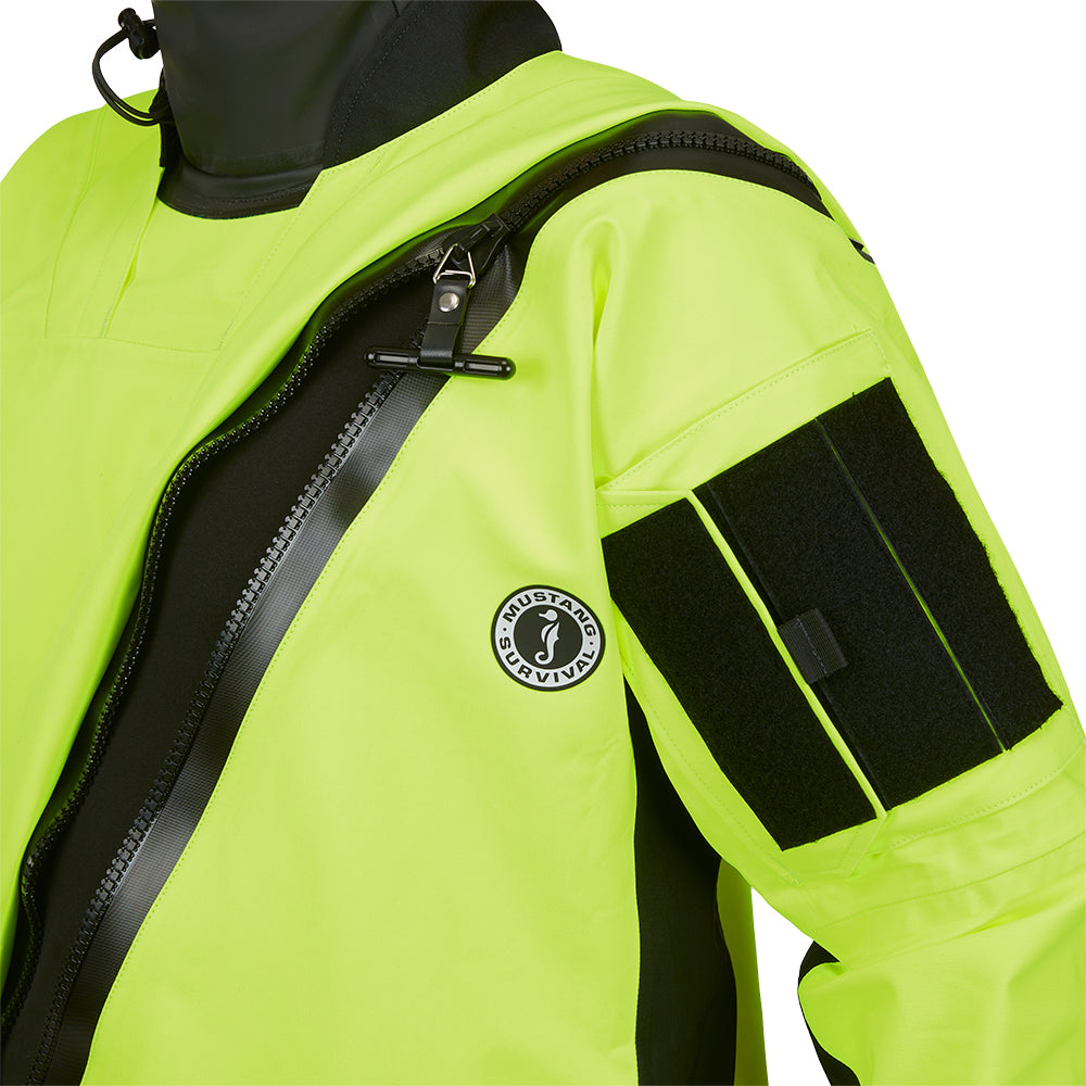 Mustang Sentinel™ Series Water Rescue Dry Suit - Fluorescent Yellow Green-Black - XL Short MSD62403-251-XLS-101 — Quality Boat Parts