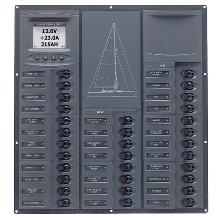 BEP Cruiser Series DC Circuit Breaker Panel w/Digital Meters 32SP DC12V NC32Y-DCSM — Quality Boat Parts