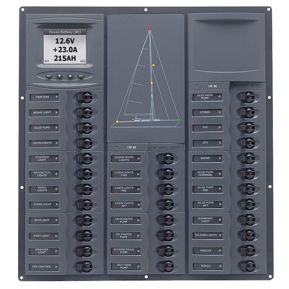 BEP Cruiser Series DC Circuit Breaker Panel w/Digital Meters 32SP DC12V NC32Y-DCSM — Quality Boat Parts