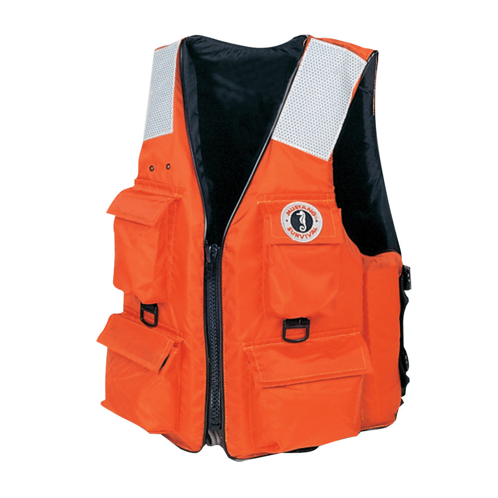 Mustang 4-Pocket Flotation Vest - Orange - XL MV3128T2-2-XL-216 — Quality Boat Parts