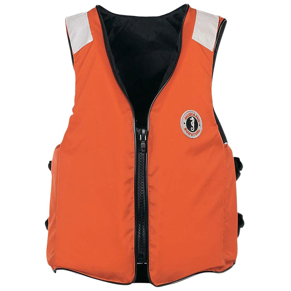 Mustang Classic Industrial Flotation Vest w/SOLAS Tape - Orange - Medium MV3196T2-2-M-216 — Quality Boat Parts