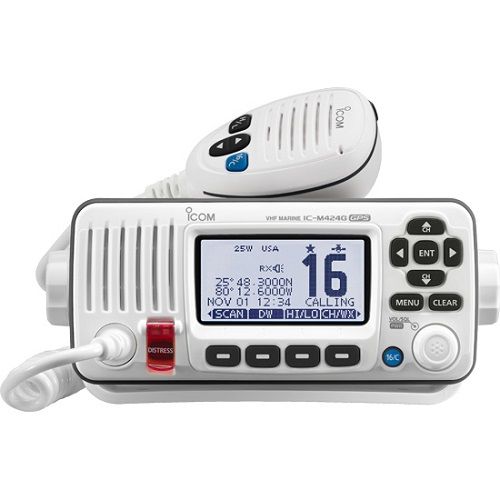 Icom M424G White VHF Radio Class D DSC Built-in GPS M424G WHITE — Quality Boat Parts