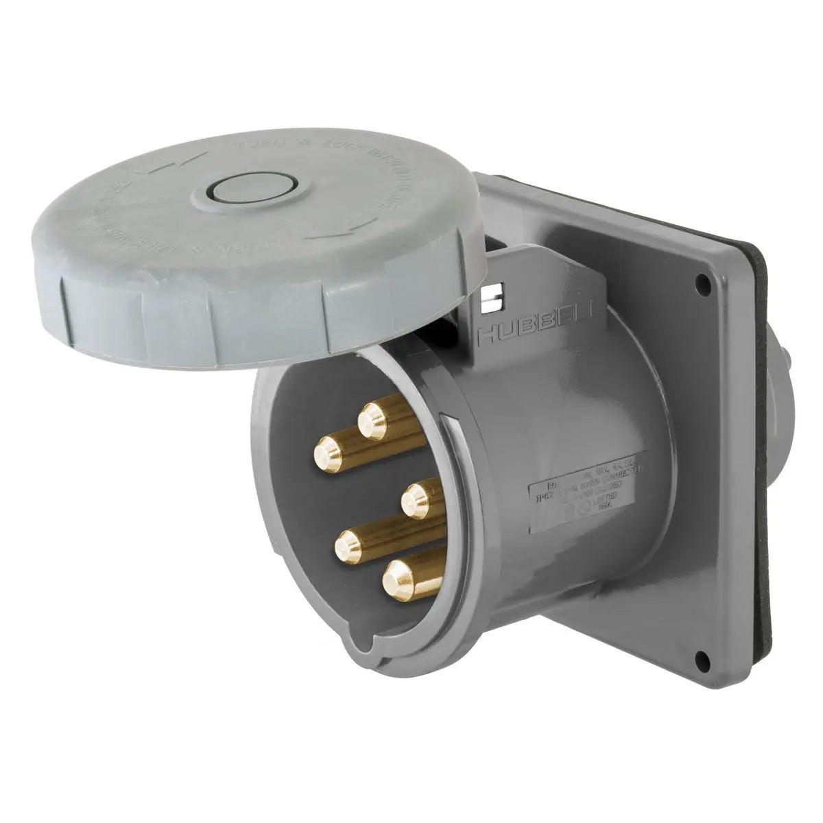 Hubbell M5100B7R 100A 480V 5W Shore Power Inlet M5100B7R — Quality Boat Parts