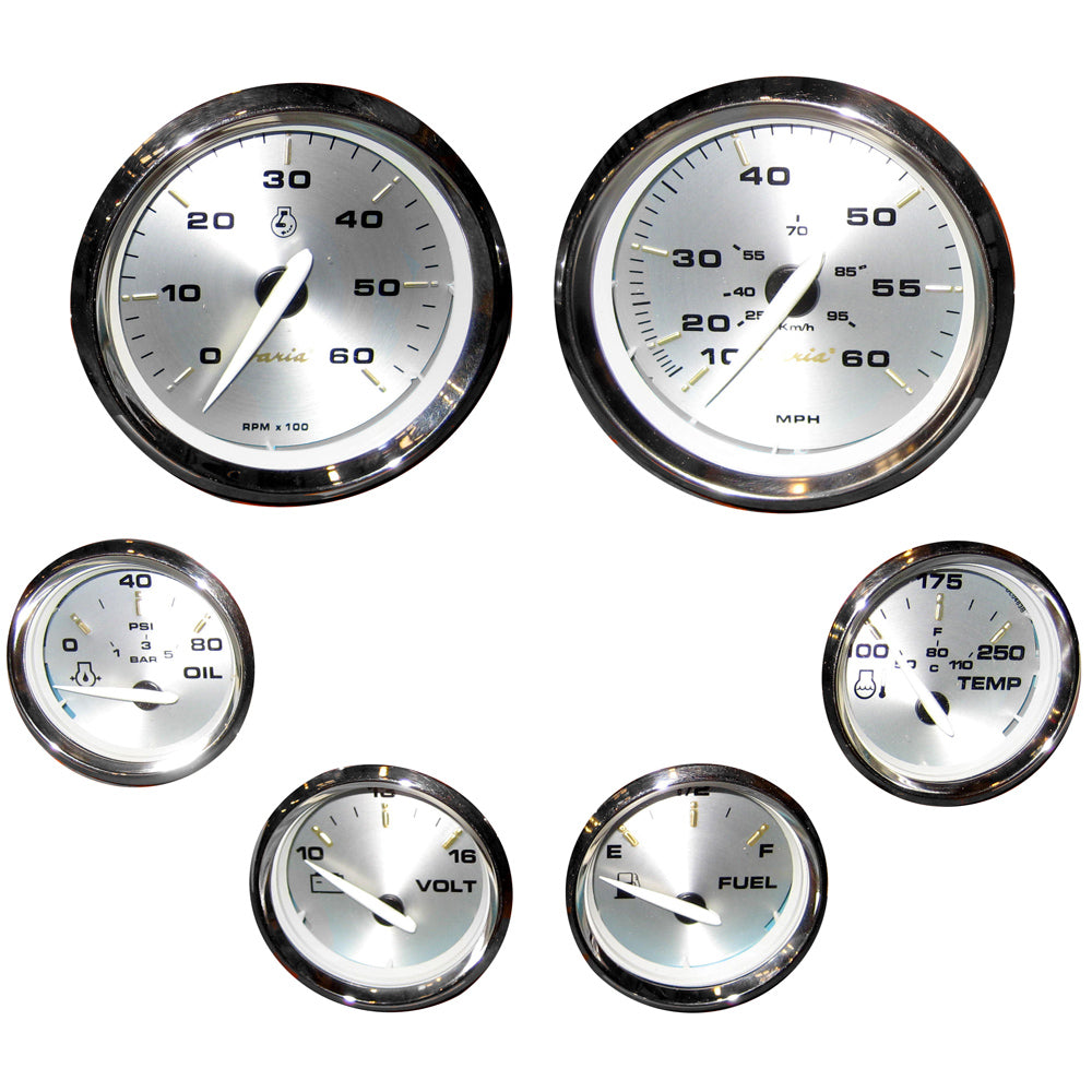 Faria Kronos Boxed Set of 6 Gauges f/ Inboard Motors KTF024 — Quality Boat Parts
