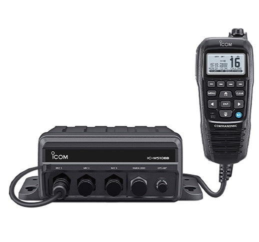 Icom M510BB Black Box VHF With HM195GB Black M510BB 21 USA — Quality Boat Parts