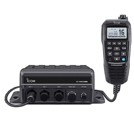Icom M510BB Black Box VHF With HM195GB Black M510BB 21 USA — Quality Boat Parts