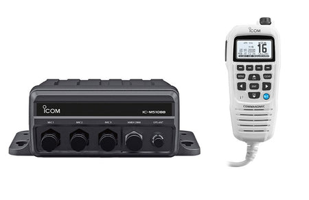 Icom M510BB Black Box VHF With HM195GW White M510BB GW 21 USA — Quality Boat Parts
