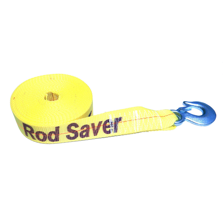 Rod Saver Heavy-Duty Winch Strap Replacement - Yellow - 2" x 25' WSY25 — Quality Boat Parts