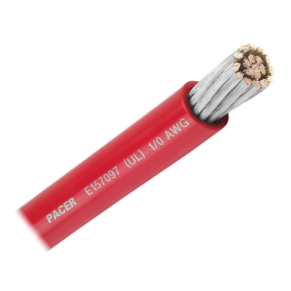 Pacer Red 1/0 AWG Battery Cable - 50' WUL1/0RD-50 — Quality Boat Parts