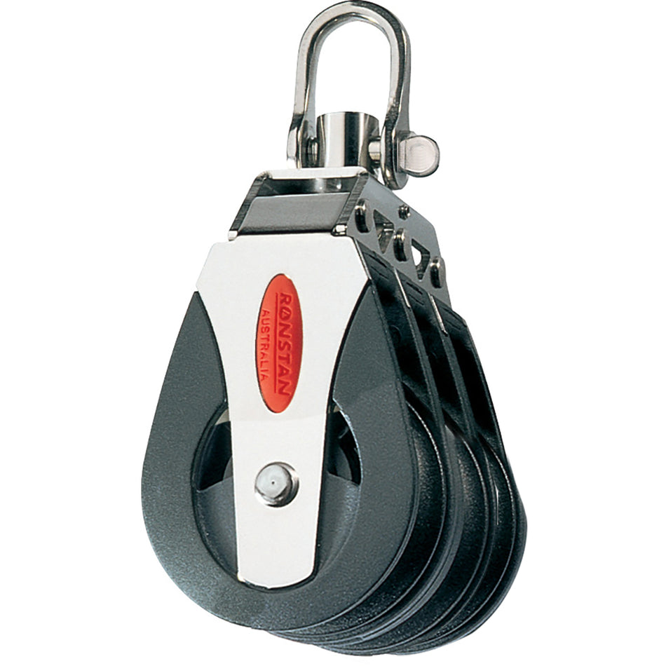 Ronstan Series 40 Ball Bearing Block - Triple - Swivel Head RF40300 — Quality Boat Parts