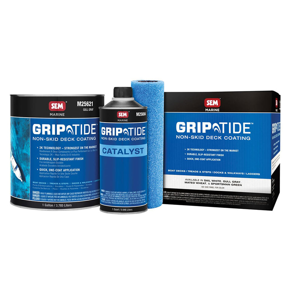 SEM GripTide™ Non-Skid Deck Coating Kit - Gull Gray M25620 — Quality Boat Parts