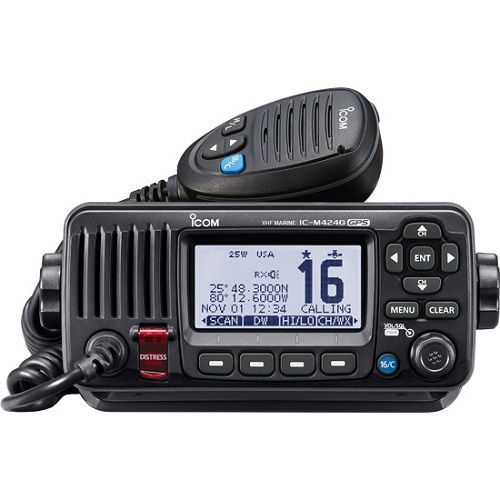 Icom M424G Black VHF Radio Class D DSC Built-in GPS M424G BLACK — Quality Boat Parts
