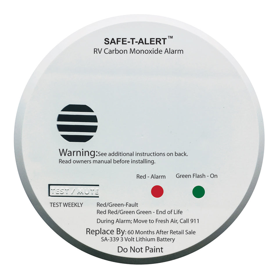 Safe-T-Alert SA-339 White RV Battery Powered CO2 Detector SA-339-WHT — Quality Boat Parts