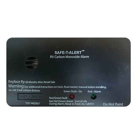 Safe-T-Alert SA-340 Black RV Battery Powered CO Detector - Rectangle SA-340-BL — Quality Boat Parts