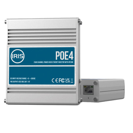 Iris Four Channel Uplink Power Over Ethernet Switch - IEEE802.3af & 3at Compliant - 9-30VDC Input - 48VDC Output POE4V2 — Quality Boat Parts
