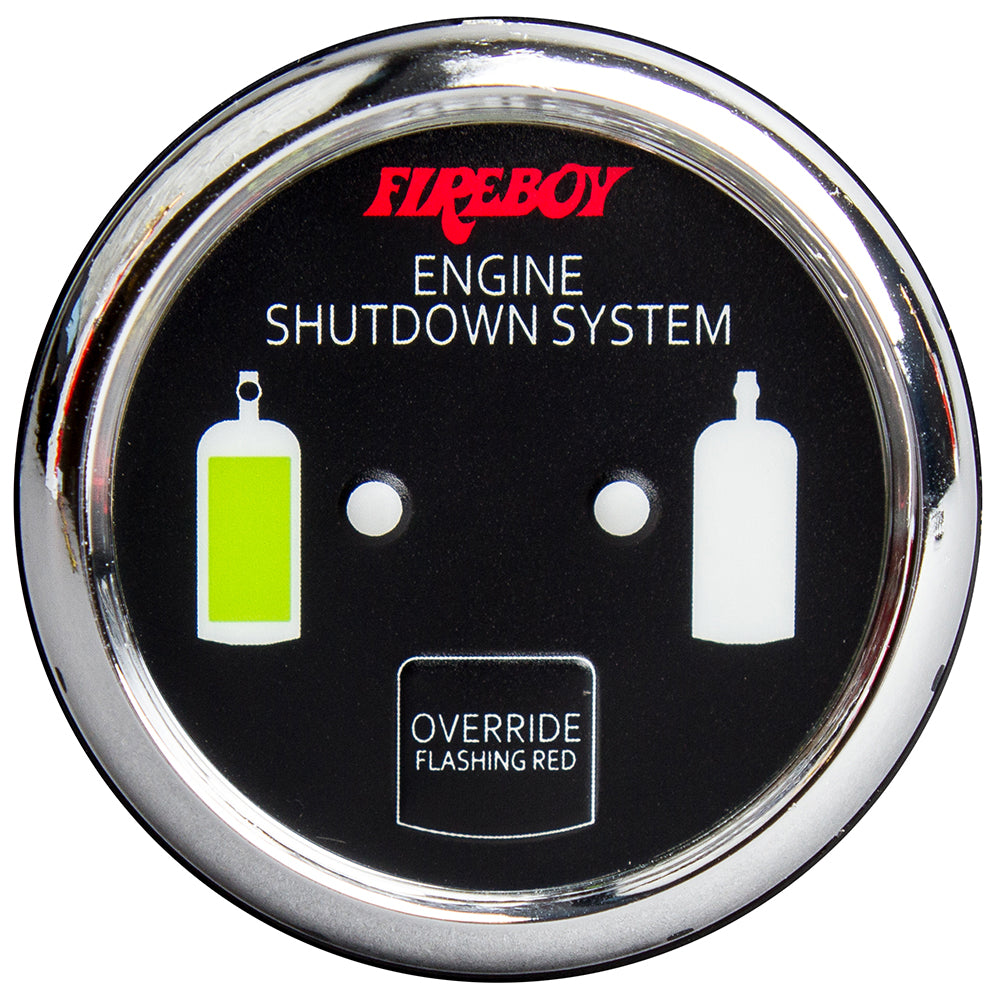 Fireboy-Xintex Deluxe Helm Display w/Gauge Body, LED & Color Graphics f/Engine Shutdown System - Chrome Bezel Display DU-RCH-20-R — Quality Boat Parts