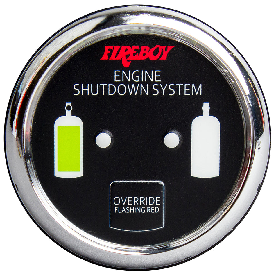Fireboy-Xintex Deluxe Helm Display w/Gauge Body, LED & Color Graphics f/Engine Shutdown System - Chrome Bezel Display DU-RCH-20-R — Quality Boat Parts