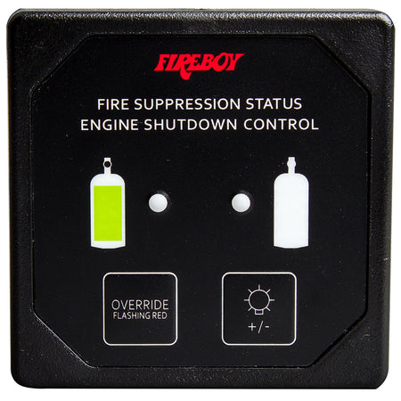 Fireboy-Xintex Deluxe Helm Display w/Membrane Switch, Remote Horn & LEDs f/Engine Shutdown System - Black Bezel Display DU-SBH-20-R — Quality Boat Parts