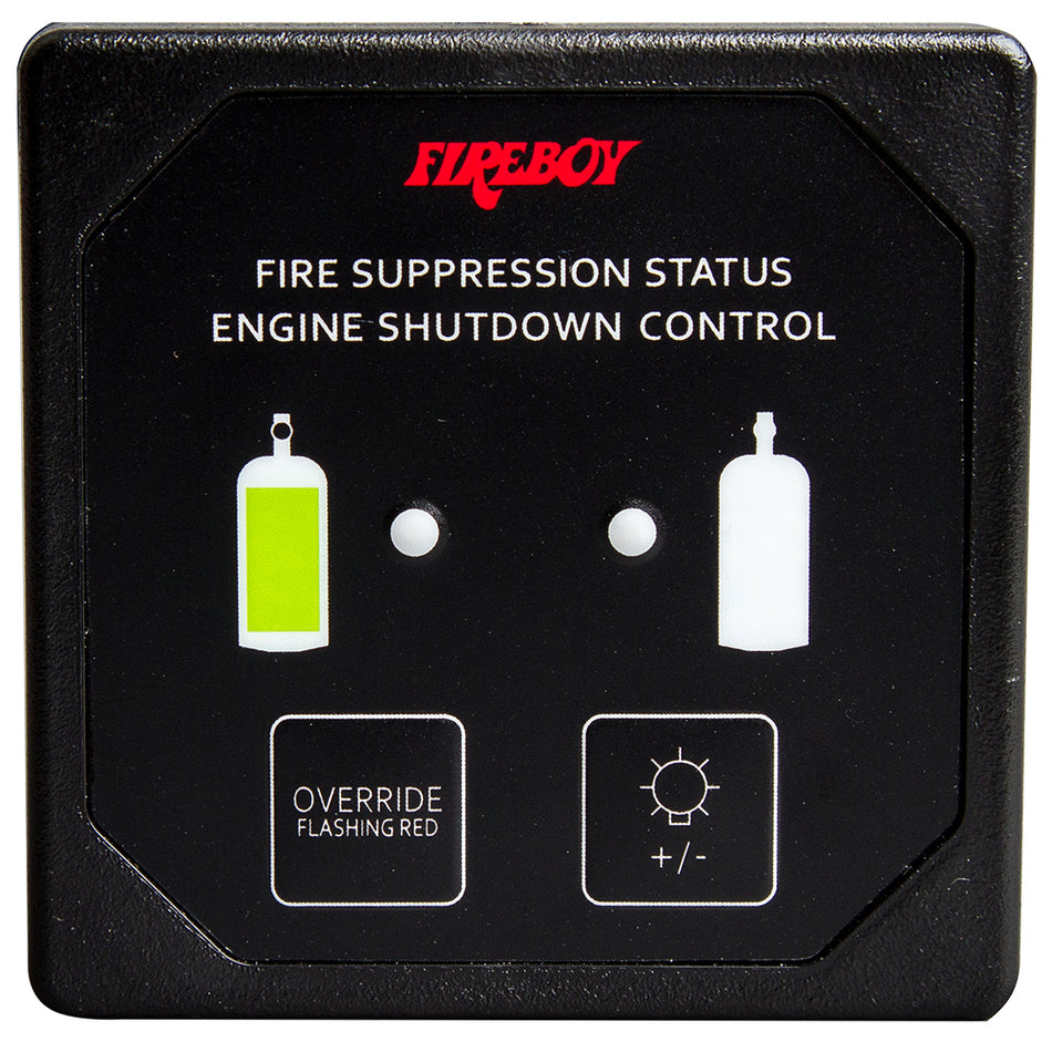Fireboy-Xintex Deluxe Helm Display w/Membrane Switch, Remote Horn & LEDs f/Engine Shutdown System - Black Bezel Display DU-SBH-20-R — Quality Boat Parts