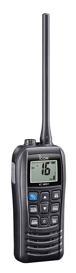 Icom M37 Hand Held VHF 6 Watt Floating M37 31 USA — Quality Boat Parts