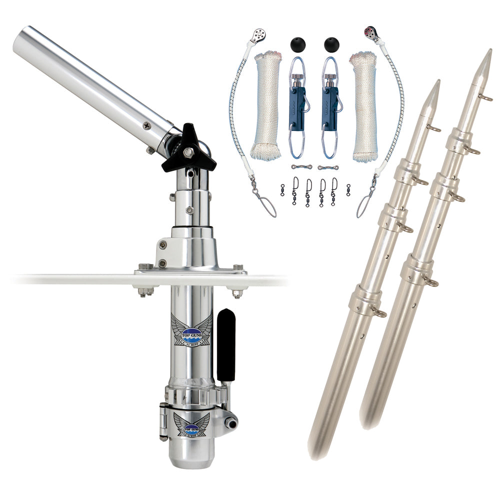 Rupp Classic Top Gun Outrigger Kit w/18' Poles & Complete Single Line Rigging Kit w/Klickers Release Clips RAD-TPGN-18T — Quality Boat Parts