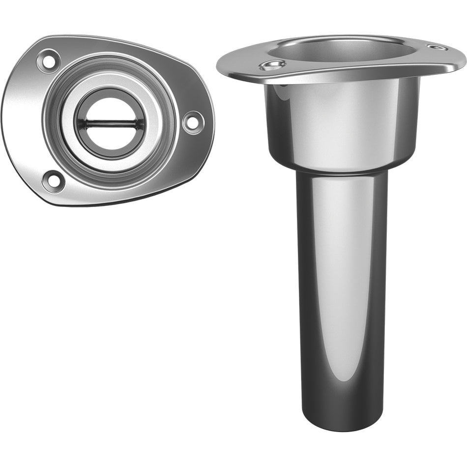 Mate Series Stainless Steel 0° Rod & Cup Holder - Open - Oval Top C2000ND — Quality Boat Parts