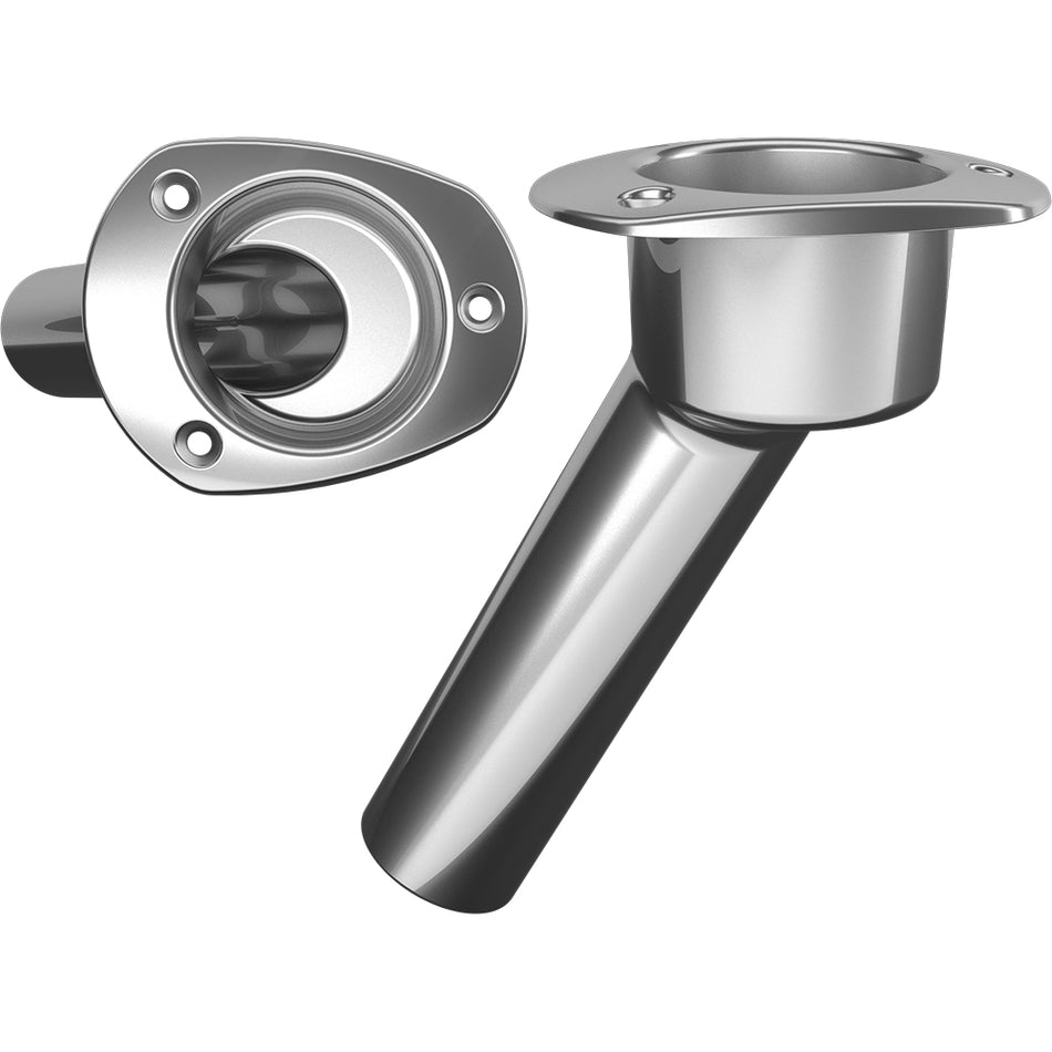 Mate Series Stainless Steel 30° Rod & Cup Holder - Open - Oval Top C2030ND — Quality Boat Parts