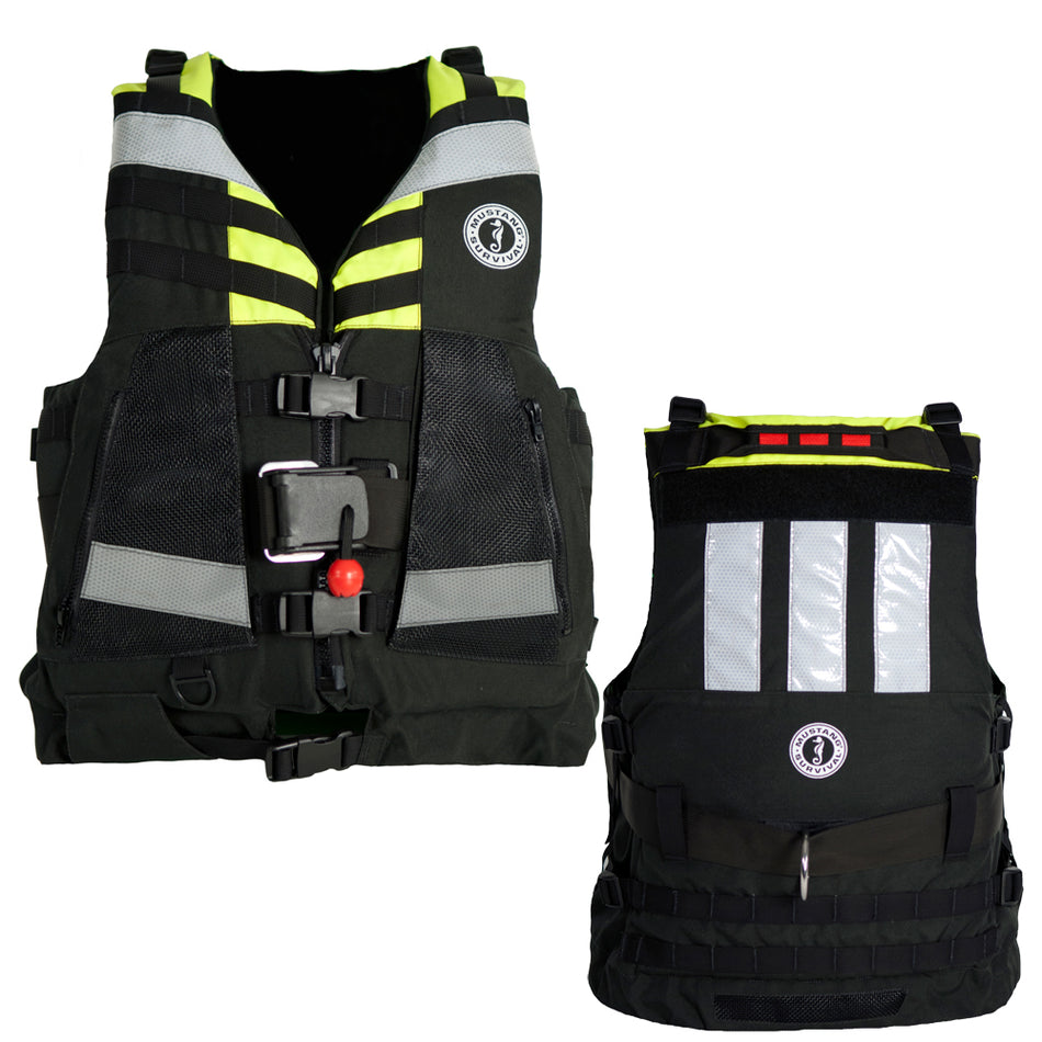 Mustang Swift Water Rescue Vest - Fluorescent Yellow/Green/Black - Universal MRV15002-251-0-206 — Quality Boat Parts