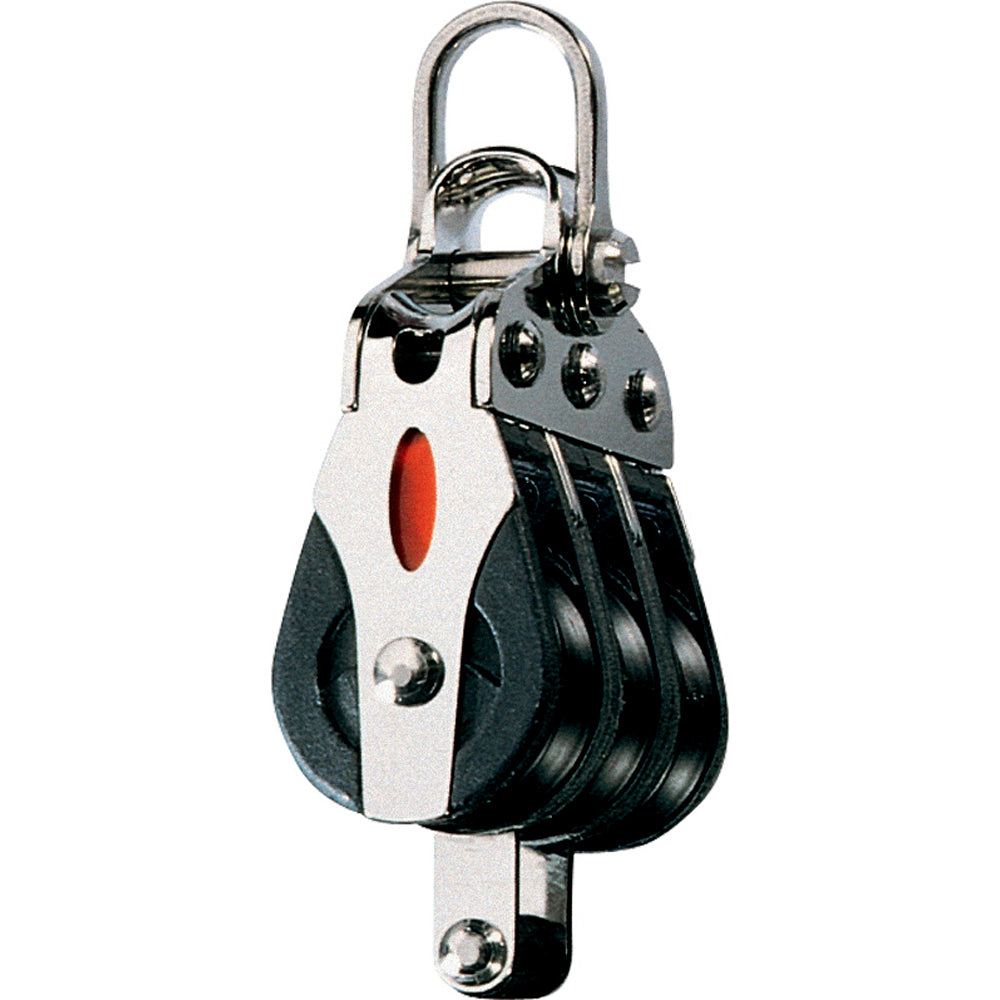 Ronstan Series 20 Ball Bearing Block - Triple - Becket - 2-Axis Shackle Head RF20312 — Quality Boat Parts