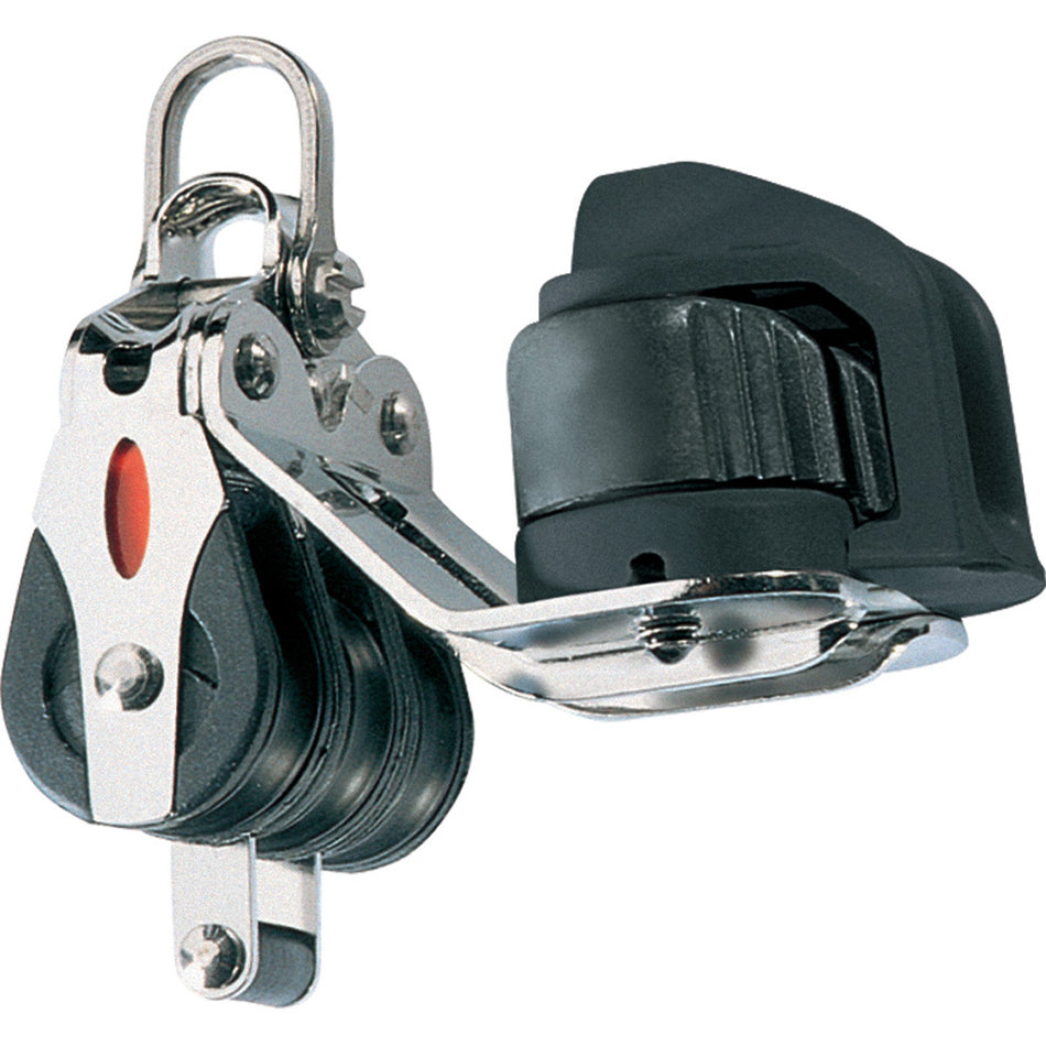 Ronstan Series 20 Ball Bearing Block - Triple - Becket - Cam Cleat - 2-Axis Shackle Head RF20332 — Quality Boat Parts