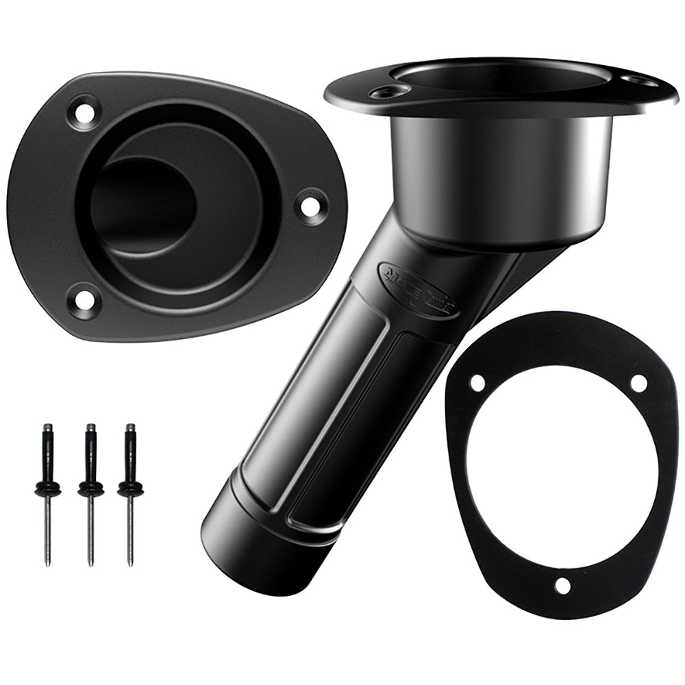 Mate Series Plastic Rod & Cup Holder 30° Closed w/Oval Top f/Kayaks - Black P2030BK — Quality Boat Parts