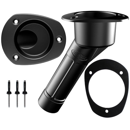 Mate Series Plastic Rod & Cup Holder 30° Closed w/Oval Top f/Kayaks - Black P2030BK — Quality Boat Parts