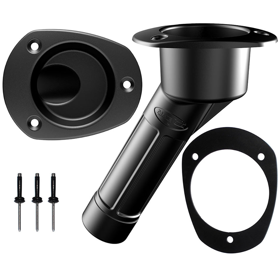 Mate Series Plastic Rod & Cup Holder 30° Closed w/Oval Top f/Kayaks - Black P2030BK — Quality Boat Parts