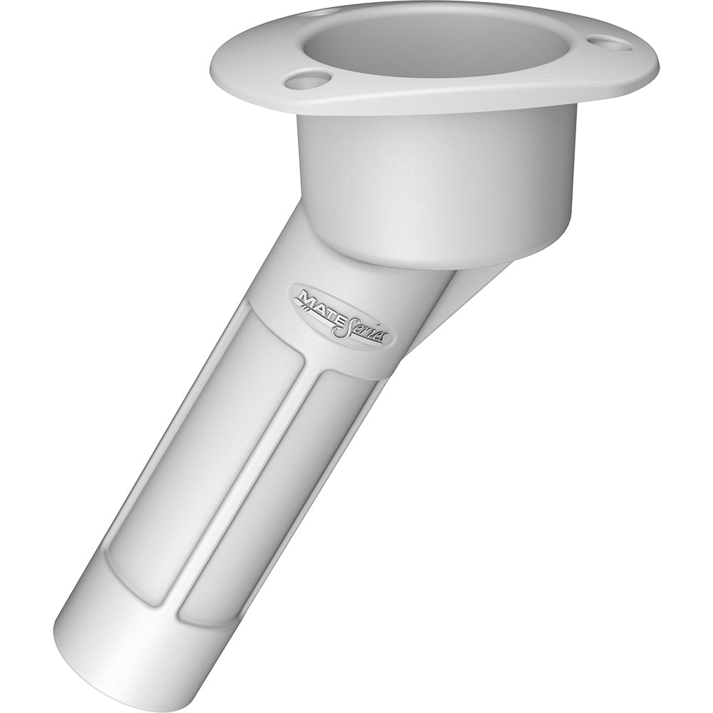 Mate Series Plastic 30° Rod & Cup Holder - Open - Oval Top - White P2030W — Quality Boat Parts